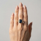 Women's Thin Blue Stone Ring