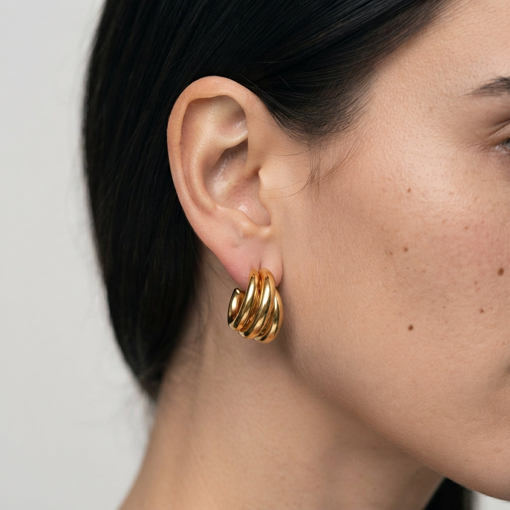 Women's Triple Hoop Earrings