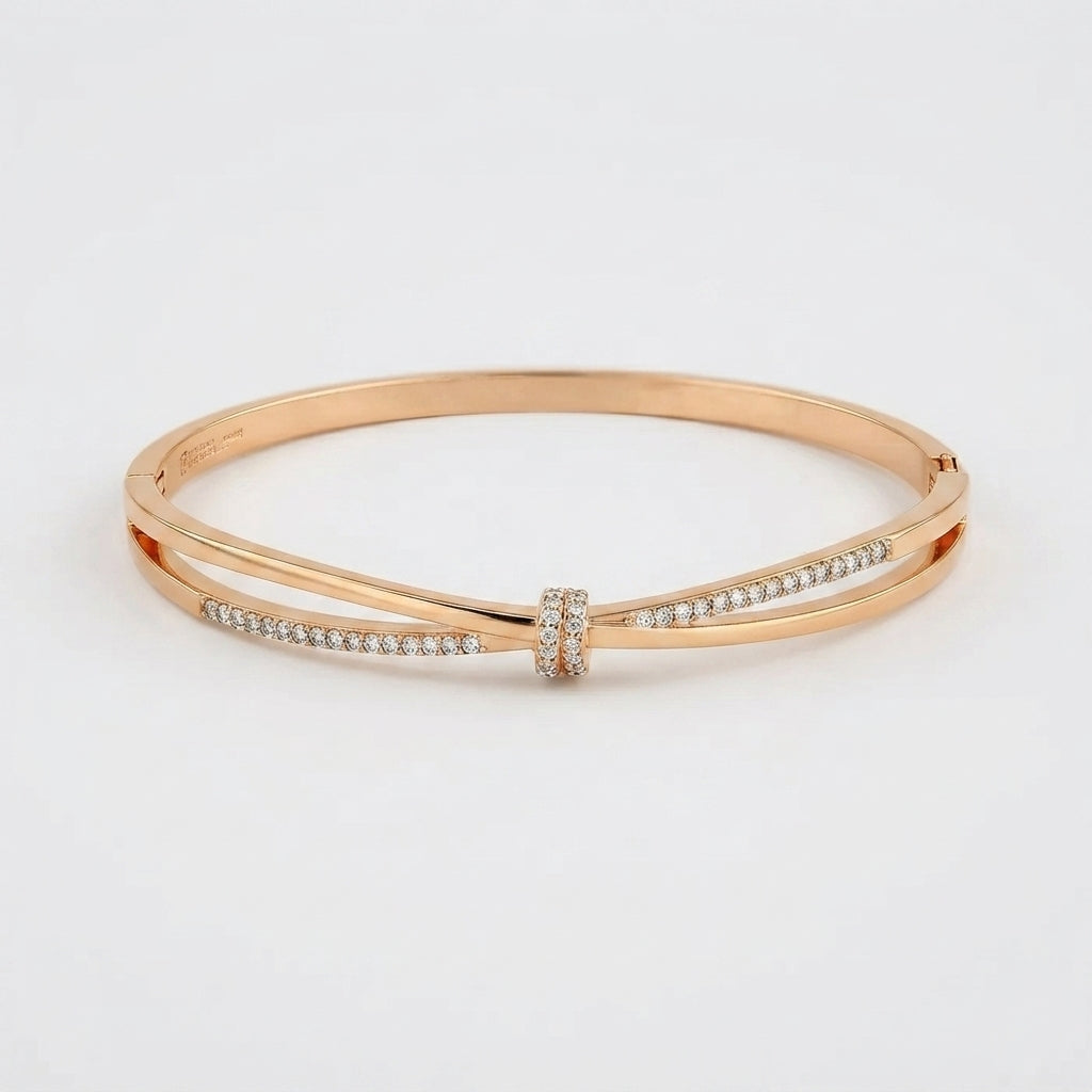 Women's Twist Crystal Bangle Bracelet