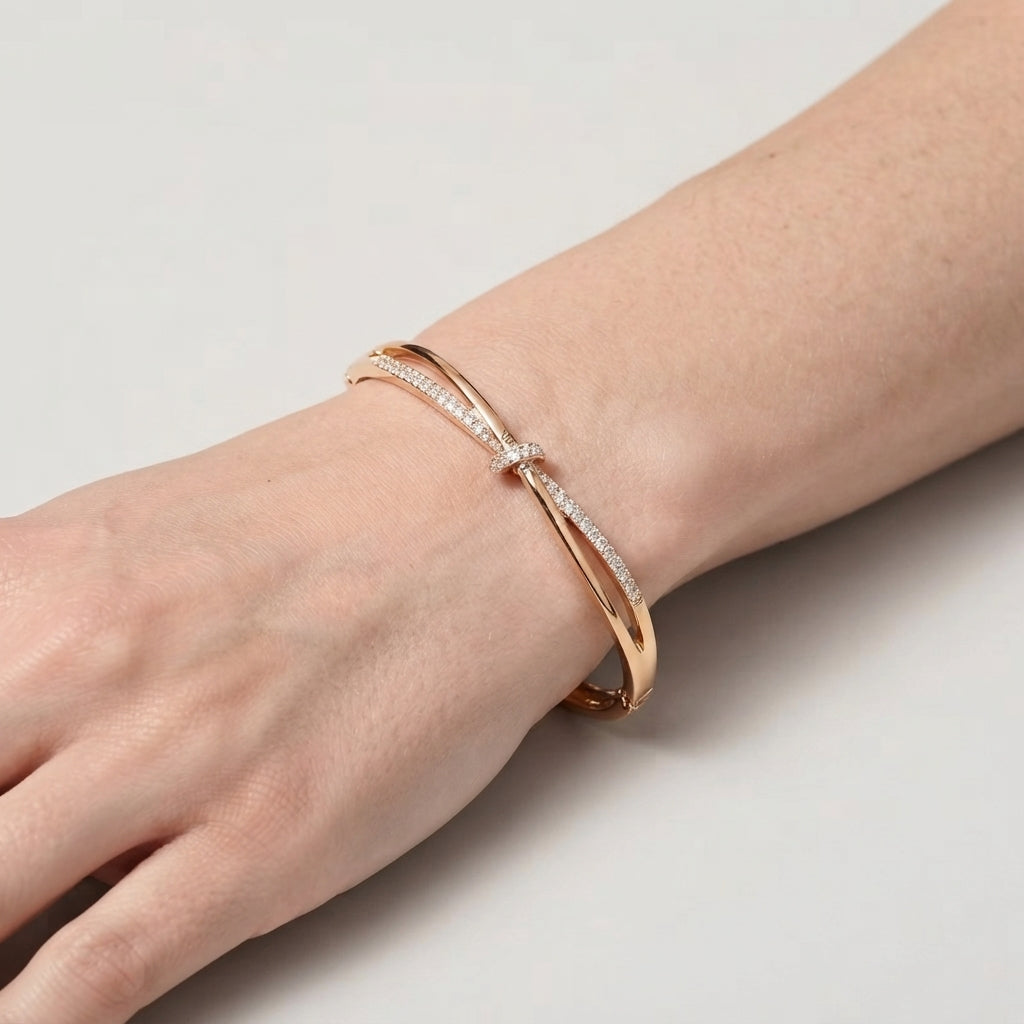Women's Twist Crystal Bangle Bracelet