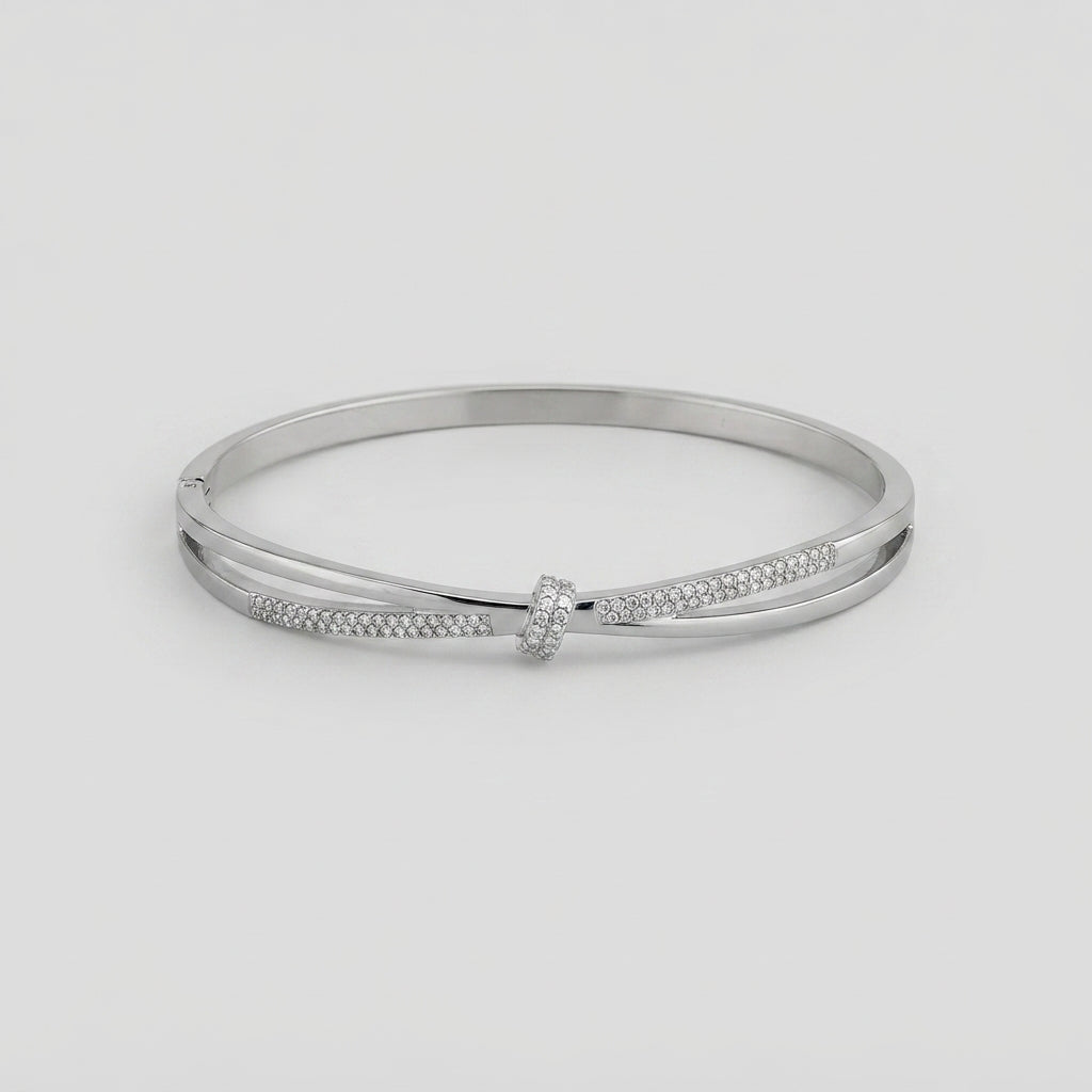 Women's Twist Crystal Bangle Bracelet