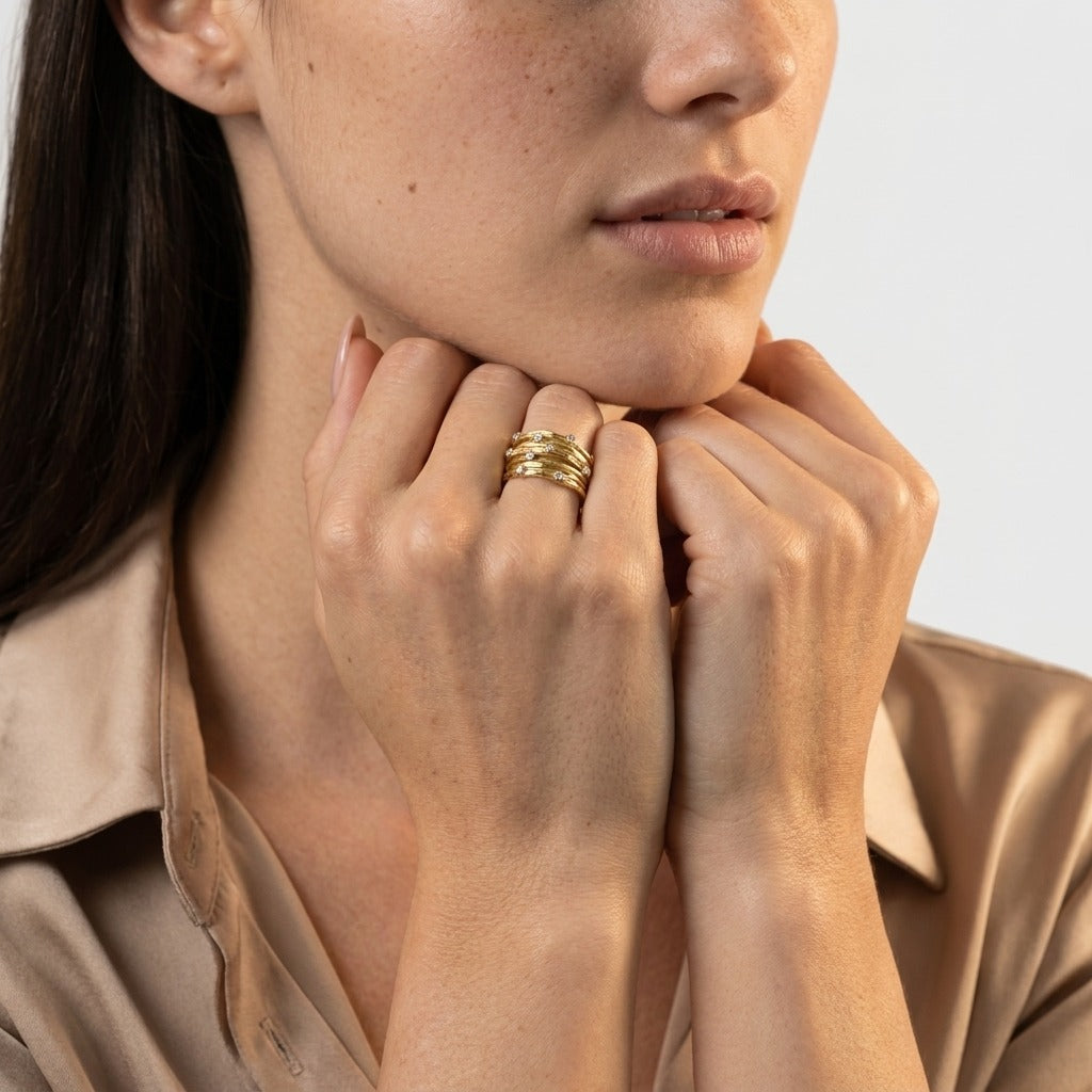 Women's Twist Crystal Ring