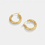 Women's Twisted Huggie Hoop Earrings