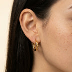 Women's Twisted Huggie Hoop Earrings
