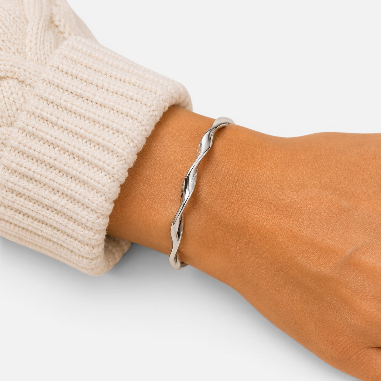Women's Twisted Open Cuff Bangle