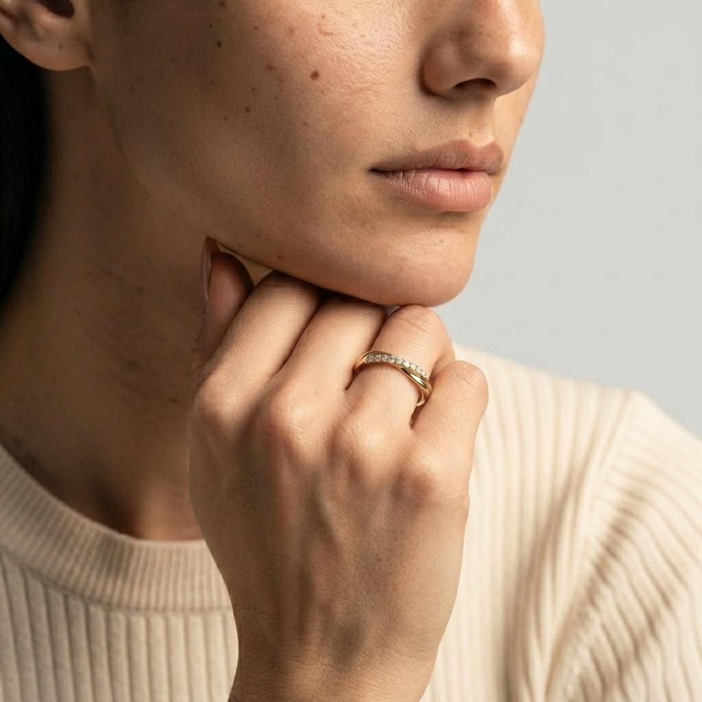 Women's Two-Strand Pave Ring