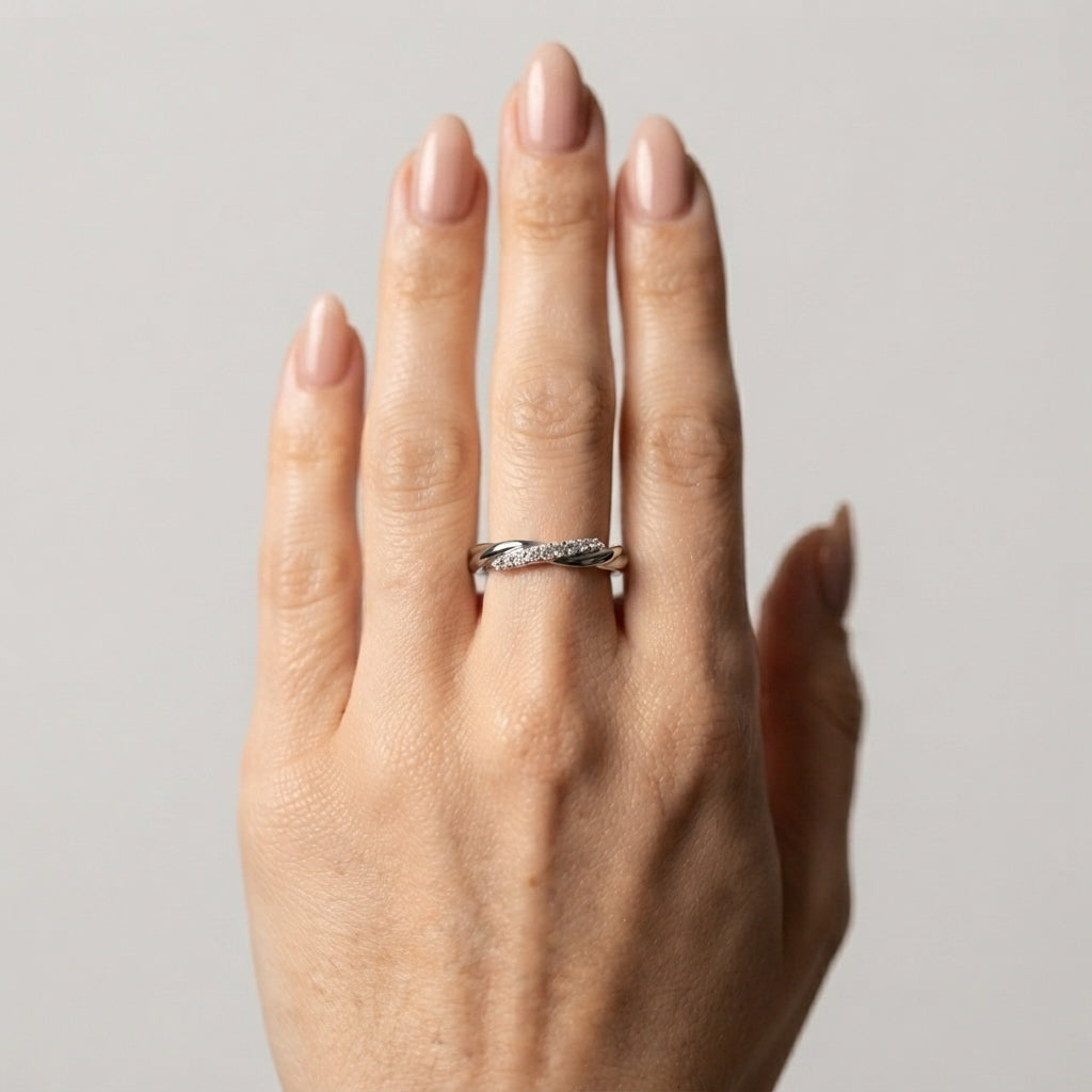 Women's Two-Strand Pave Ring