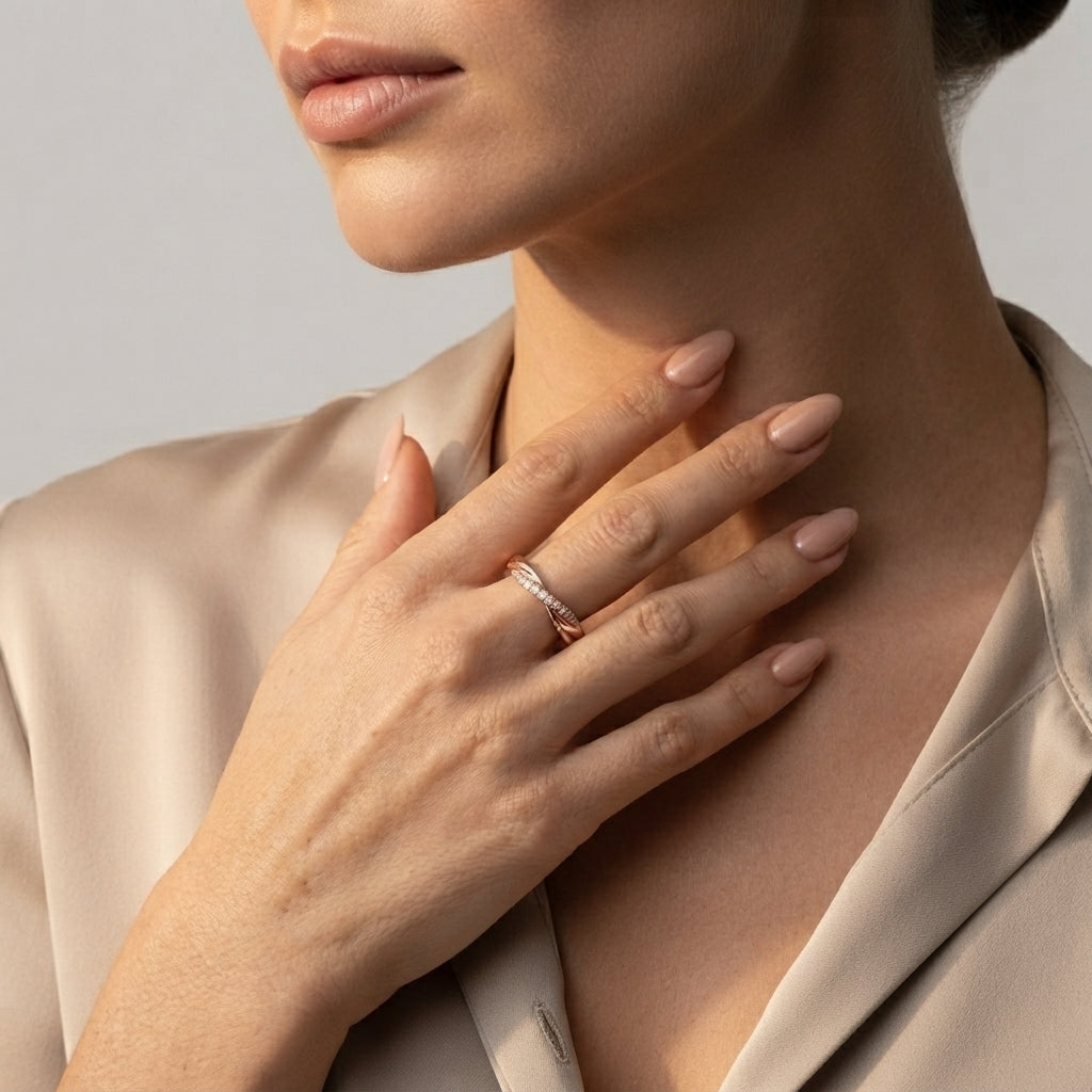 Women's Two-Strand Pave Ring
