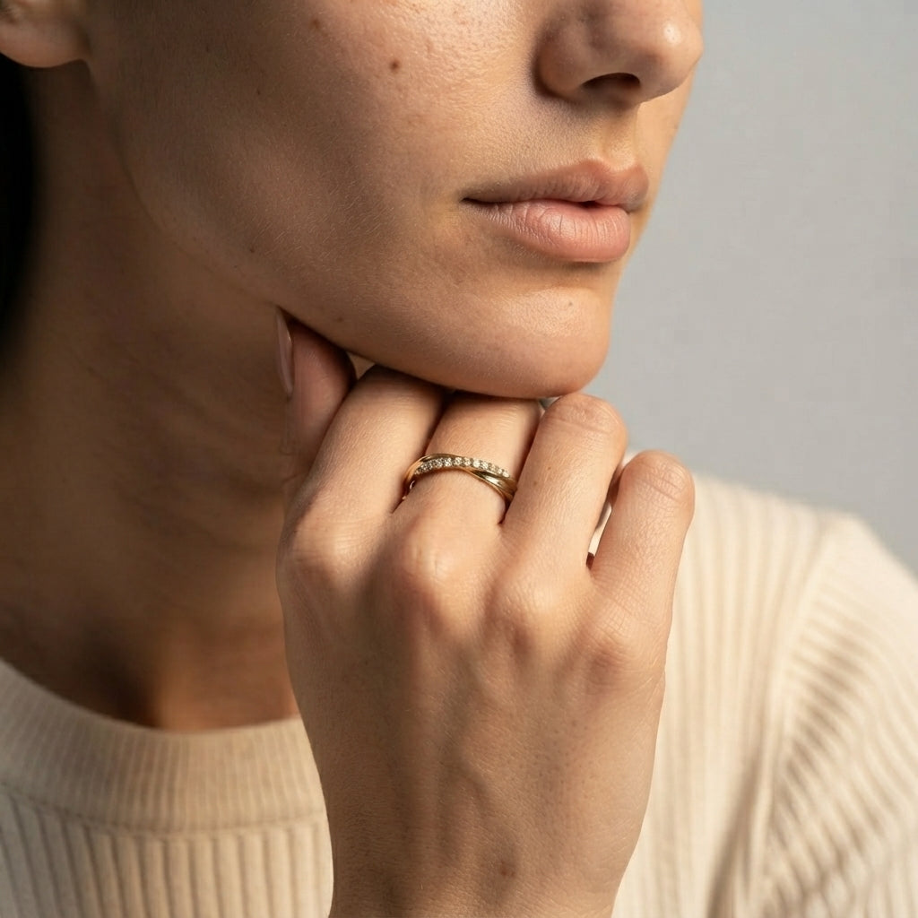 Women's Two-Strand Pave Ring