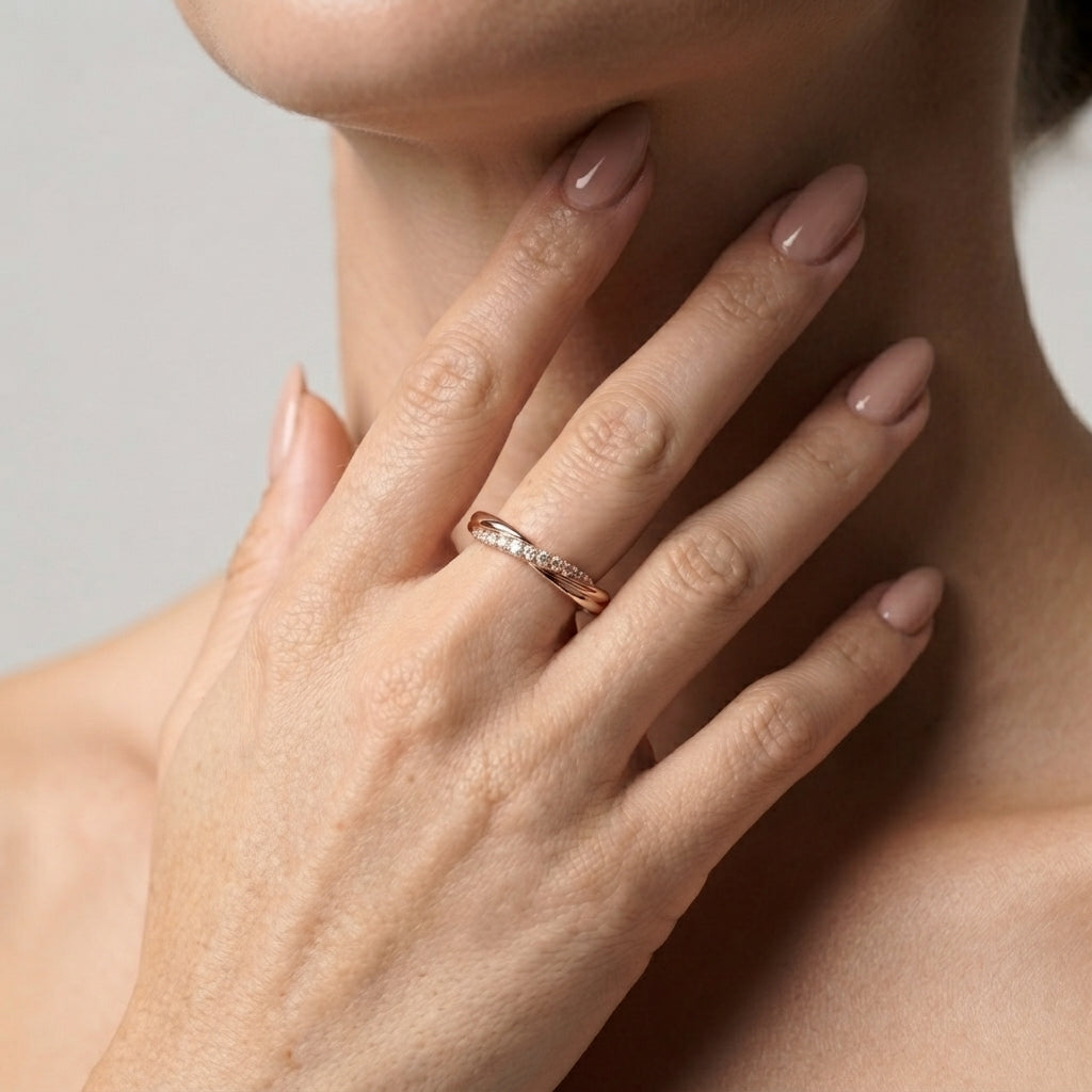 Women's Two-Strand Pave Ring