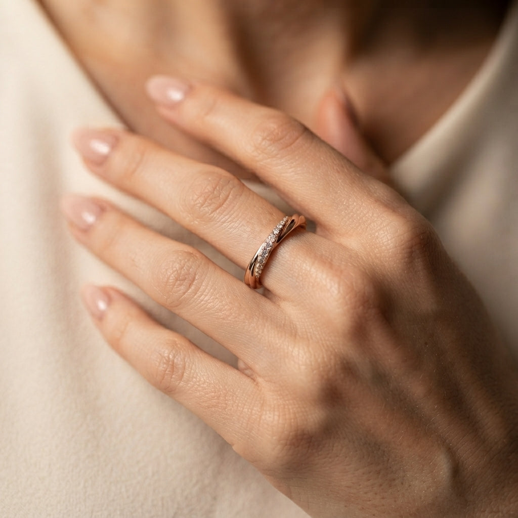 Women's Two-Strand Pave Ring