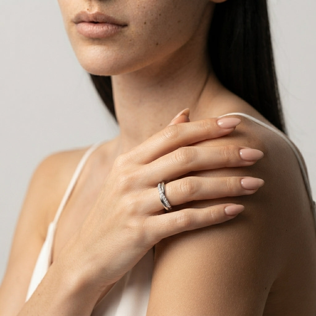 Women's Two-Strand Pave Ring