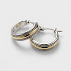 Women's Two-Tone Hoop Earrings