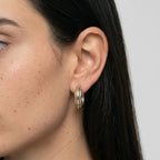 Women's Two-Tone Hoop Earrings