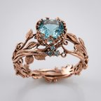 Women's Vine Blue Stone Ring
