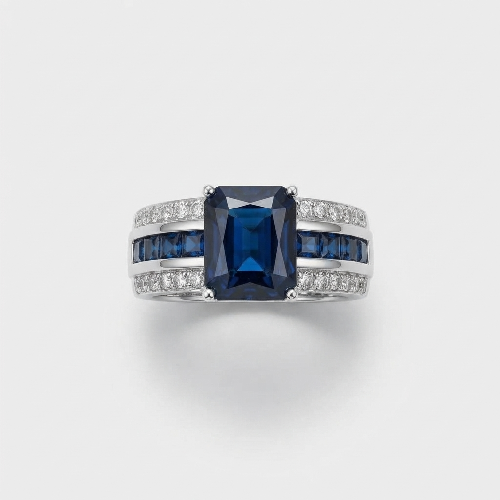 Women's Wide Crystal Ring