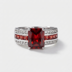 Women's Wide Crystal Ring