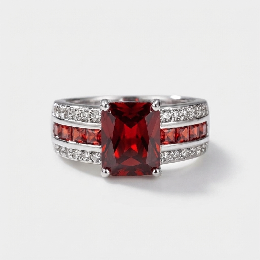 Women's Wide Crystal Ring