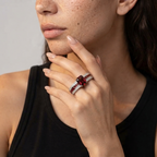 Women's Wide Crystal Ring