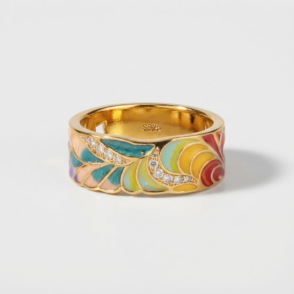 Women's Wide Enamel Ring