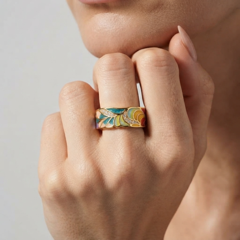 Women's Wide Enamel Ring