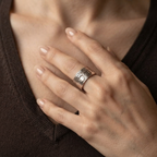 Women's Wide Engraved Ring