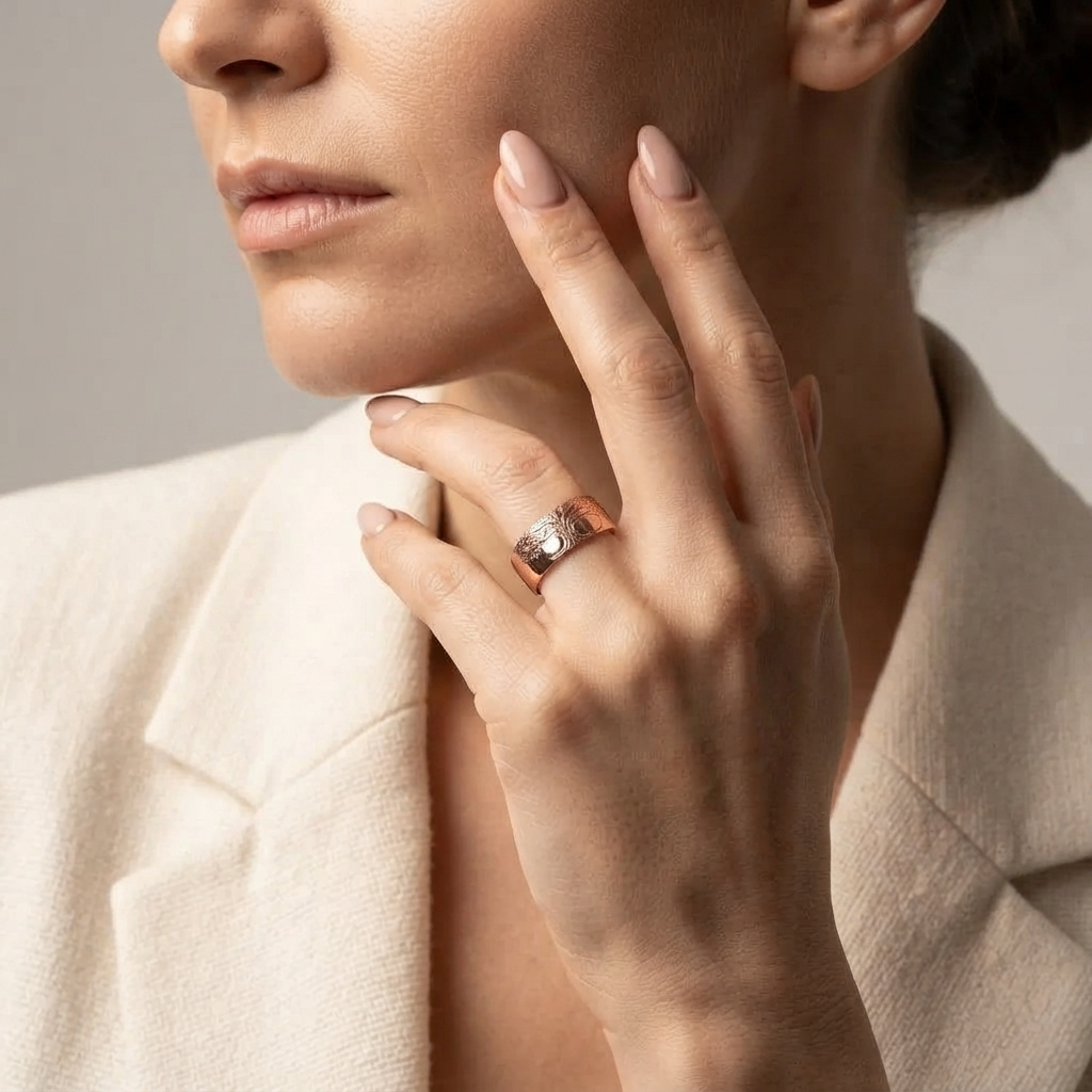 Women's Wide Engraved Ring