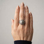 Women's Wide Floral Ring
