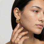 Women's Wide Hammered Earrings