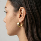 Women's Wide Hammered Earrings