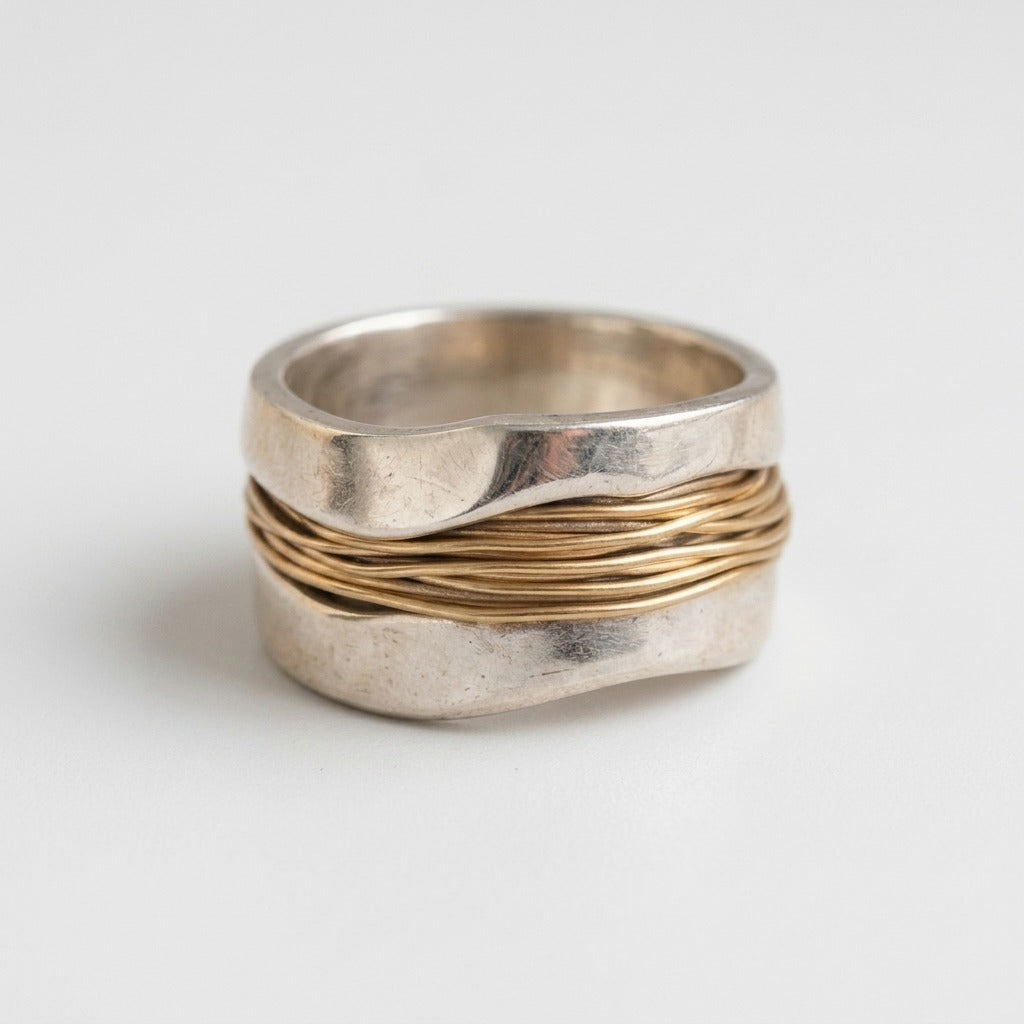 Women's Wide Two-Tone Ring