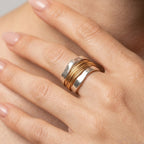 Women's Wide Two-Tone Ring