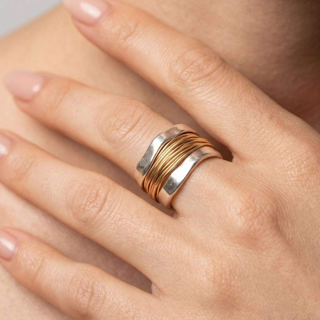 Women's Wide Two-Tone Ring