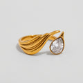 Women's Wing and Pear Crystal Ring
