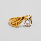 Women's Wing and Pear Crystal Ring