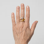 Women's Wing and Pear Crystal Ring