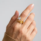 Women's Wing and Pear Crystal Ring