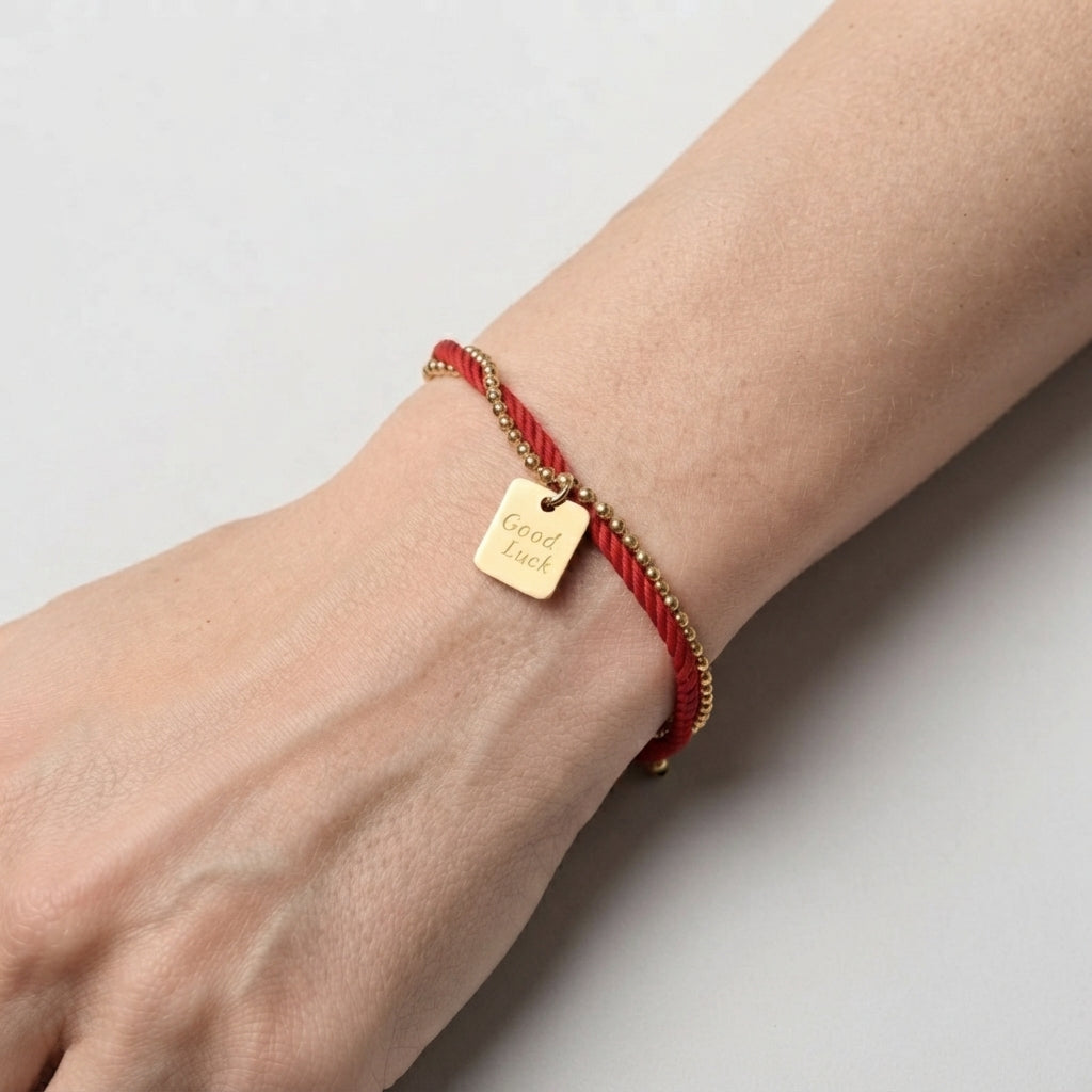 Women's Woven Cord Good Luck Charm Bracelet